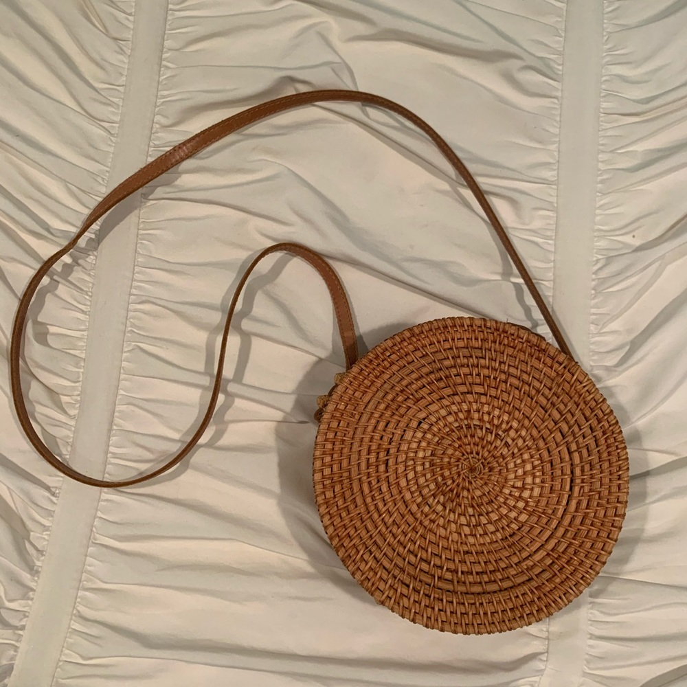 Boho rattan crossbody